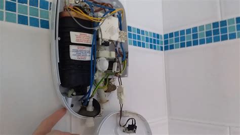 electric shower leaking box|shower drips when turned off.